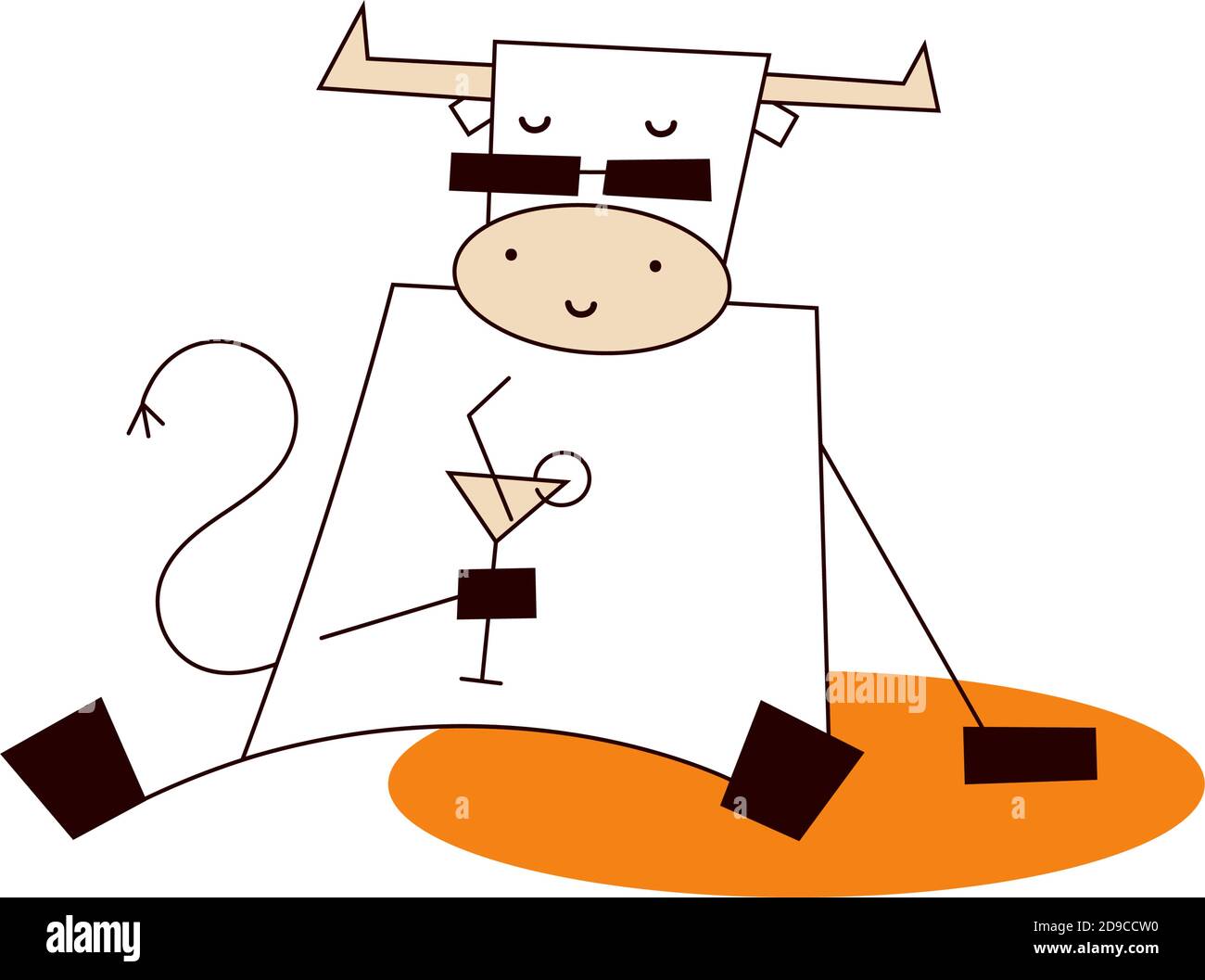 BÅuf Blanc Bonne Annee 2021 Drole Mignon Kawaii Taureau Vache Vacances A La Plage Dans Un Complexe Tropical Loisirs Detente Illustration Vectorielle Dans Le Dessin Anime Image Vectorielle Stock Alamy