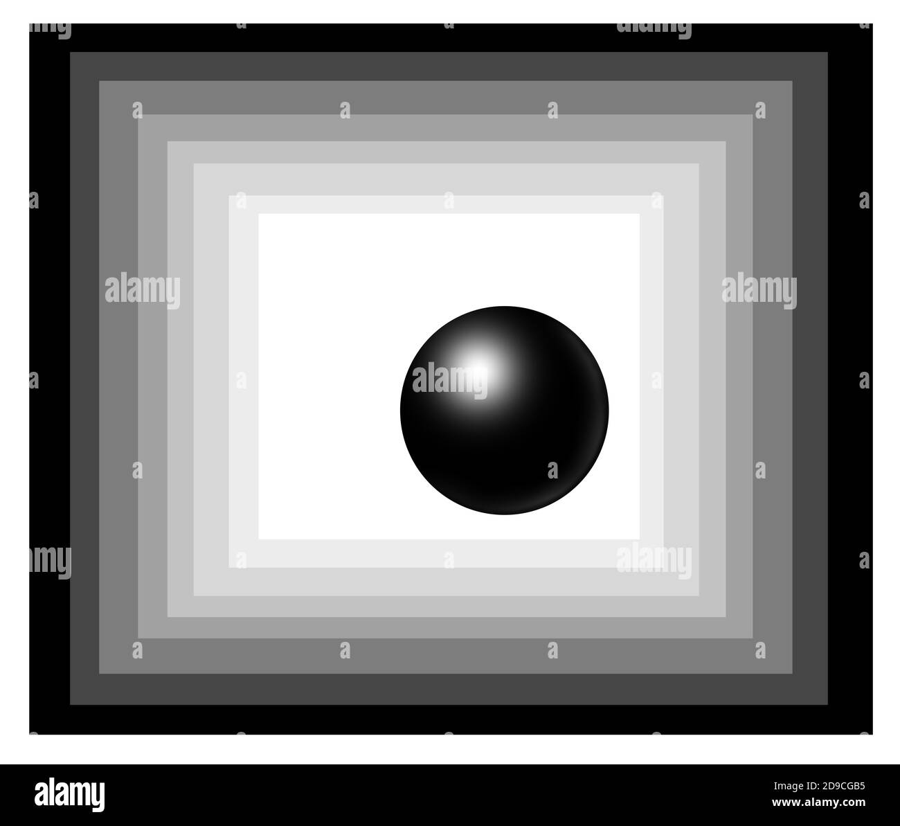 Dessiner un cercle géométrique et un carré sur fond blanc, illusion Banque D'Images