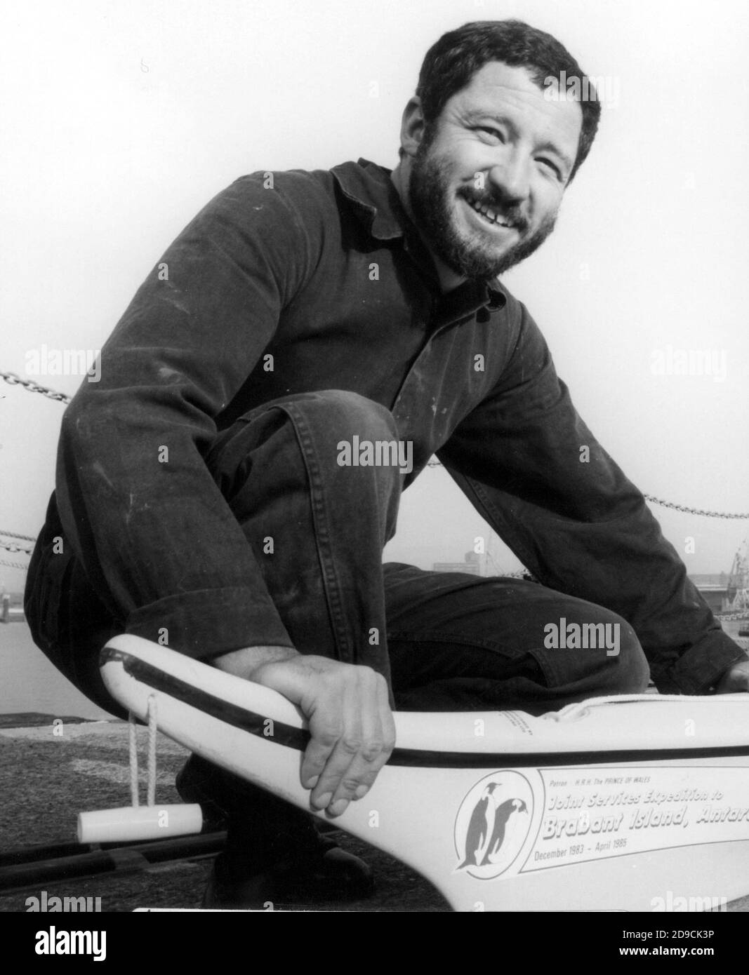 BRABANT ISLAND ANTARCTIC RESCUE LT. CDR. CLIVE WAGHORN. 1985 Banque D'Images