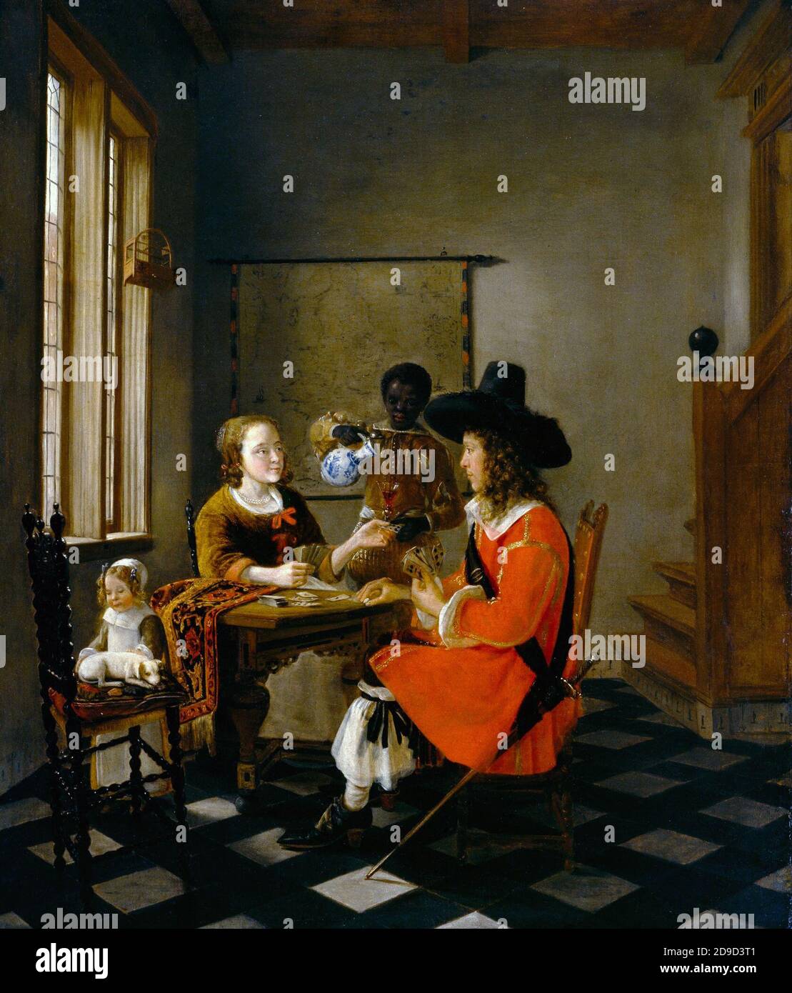 Le jeu de cartes, Hendrick van der Burgh 1660 Banque D'Images