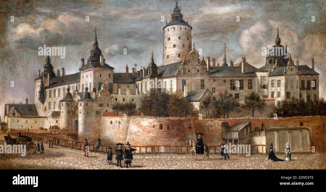 Château de Tre Kronor Stockholm 1661 - Govert Dircksz Camphuysen Banque D'Images