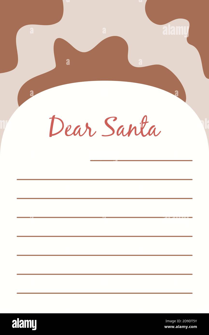 Cher Santa Noël papeterie modèle lettre papier note avec fond de boeuf de vache. Illustration vectorielle Illustration de Vecteur