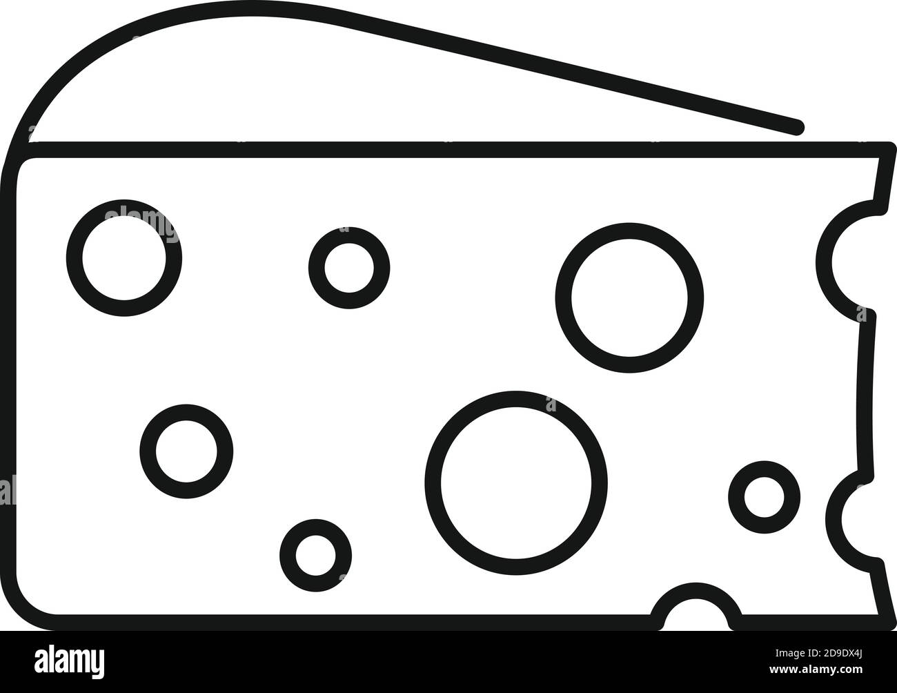 Icône fromage français, style de contour Illustration de Vecteur