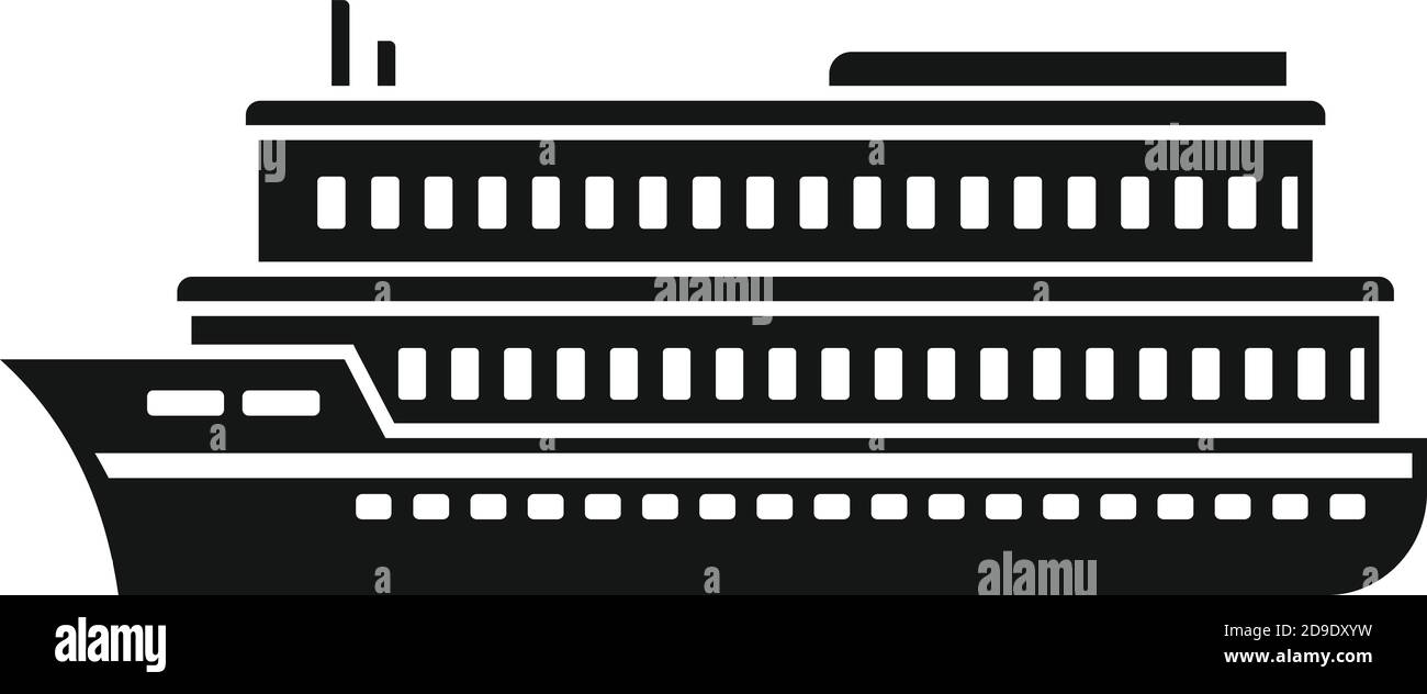Icône croisière sur le fleuve, style simple Illustration de Vecteur