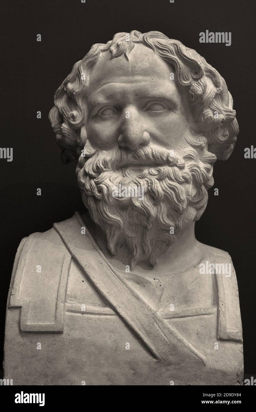 Archidamus III roi de Sparta de 360 BC à 338 BC.le fondateur de la, Attalid, dynastie, Pergamon, Anatolie. Grec, Grèce, Sculpture, (18th siècle, plâtres du Musée Herculanense pour Carlos III ) Banque D'Images