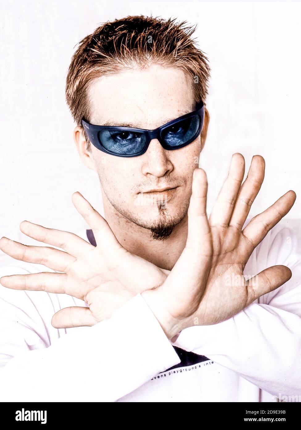 Le musicien techno finlandais Darude, dont la tempête de sable est devenue le numéro 3 du classement officiel du Royaume-Uni en juin 2000 et un succès mondial, avec SpO Banque D'Images