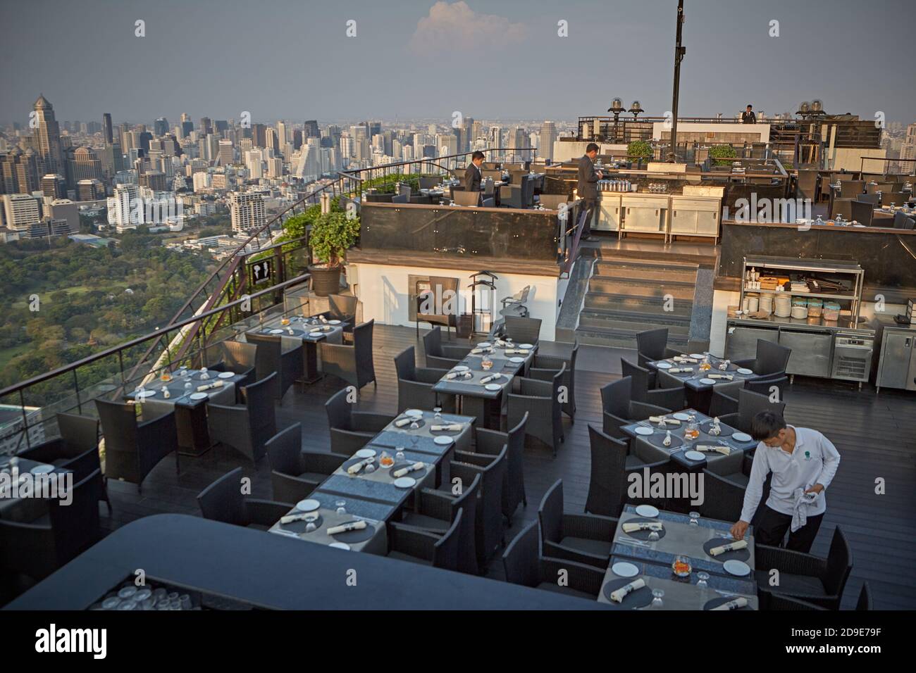 Bangkok, Thaïlande, mars 2013. Vue depuis le restaurant Vertigo sur le toit du Banyan Tree Hotel. Banque D'Images