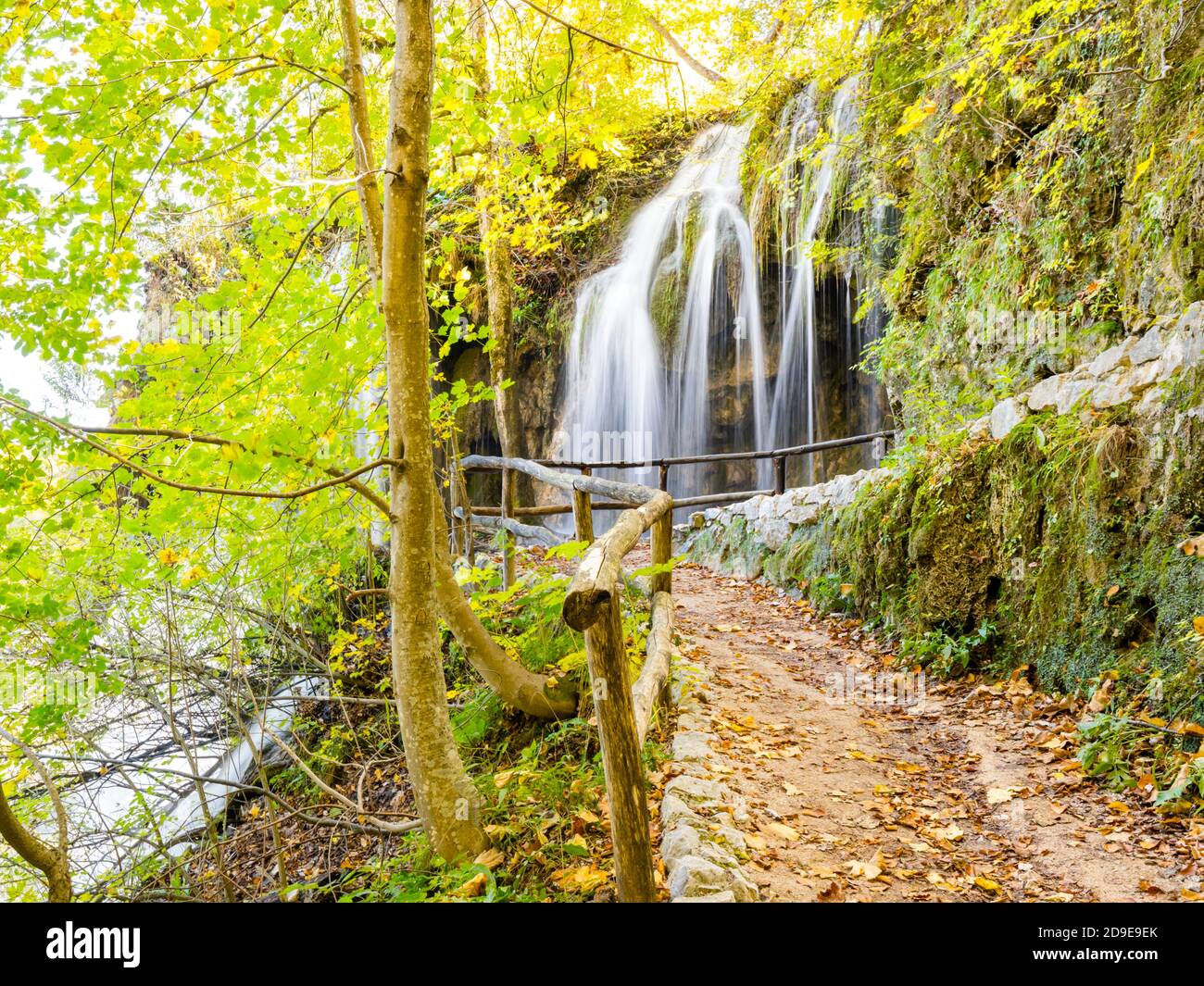 Parc national Plitvice lacs Waterflow, Croatie Banque D'Images