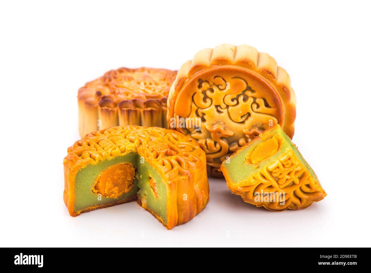 Variété de gâteaux de lune pour les fêtes chinoises de la mi-automne Banque D'Images
