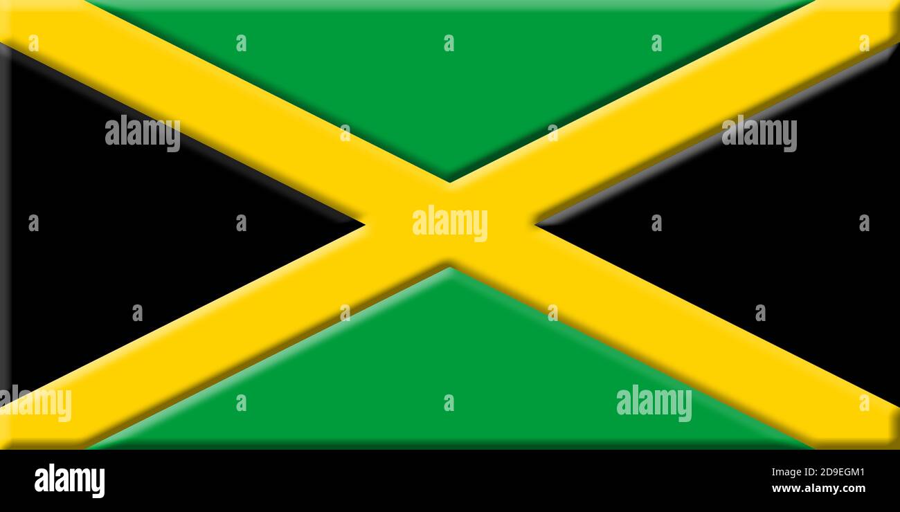 Jamaïque - drapeau national en 3D Banque D'Images