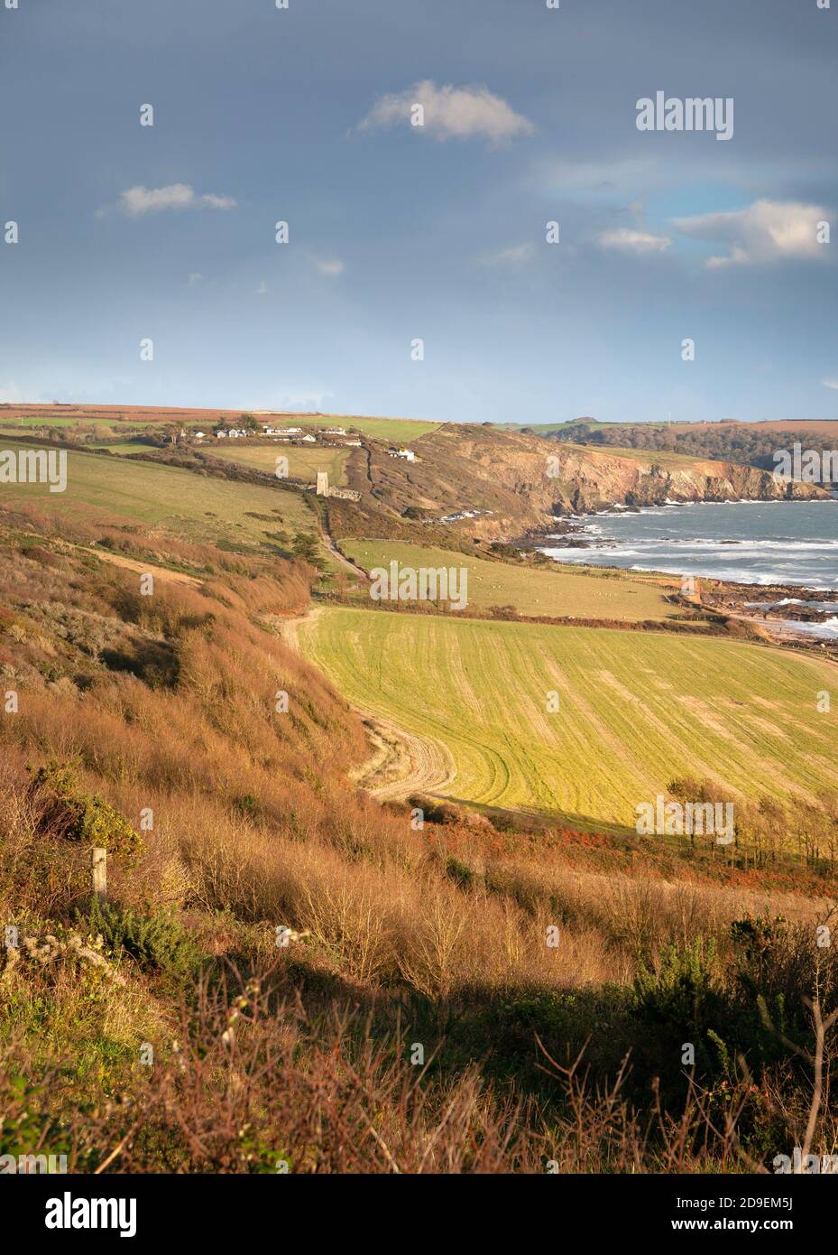 Vue vers Wembury Beach, Devon, Angleterre. Banque D'Images