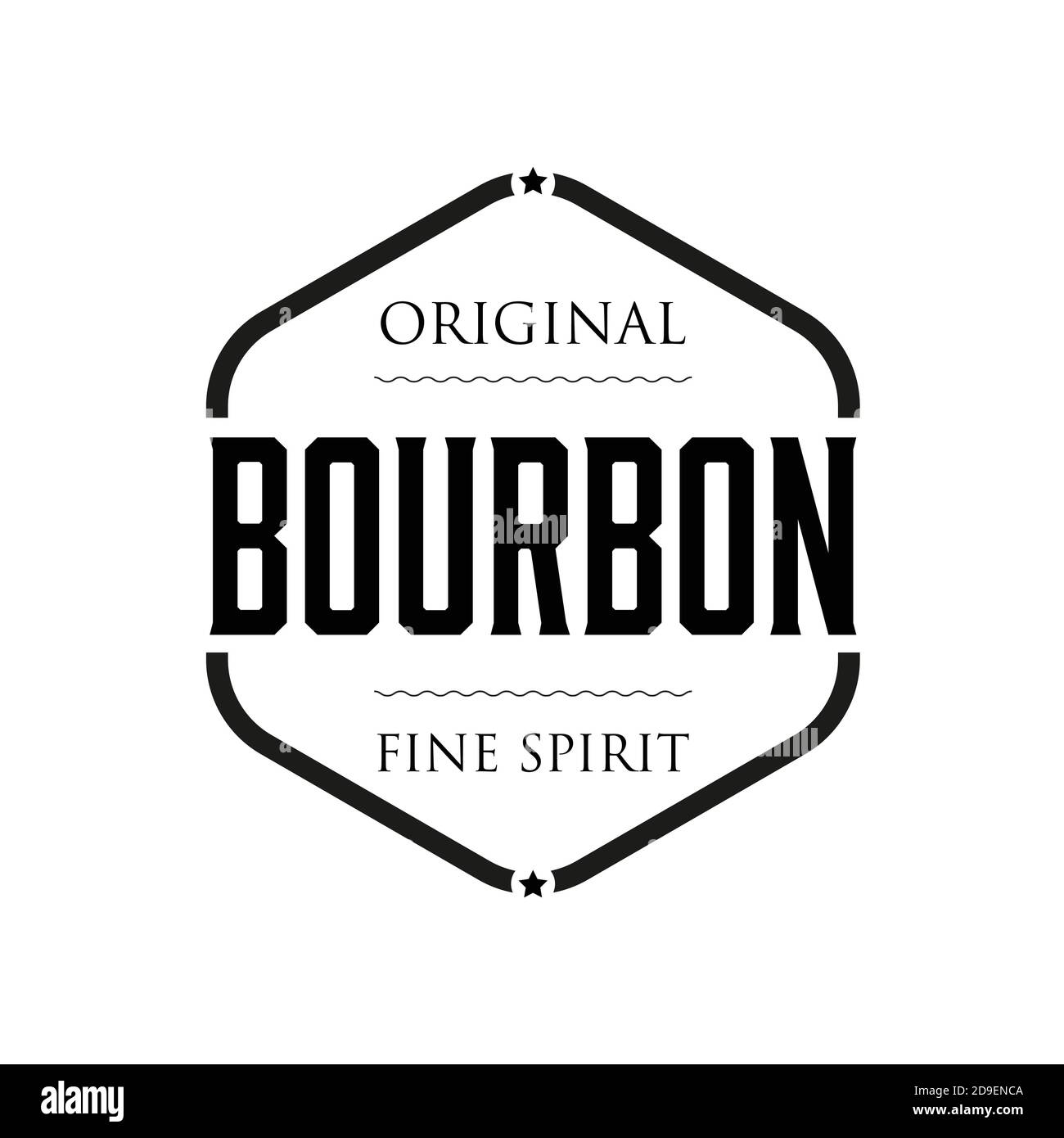 Timbre original Bourbon vintage Illustration de Vecteur