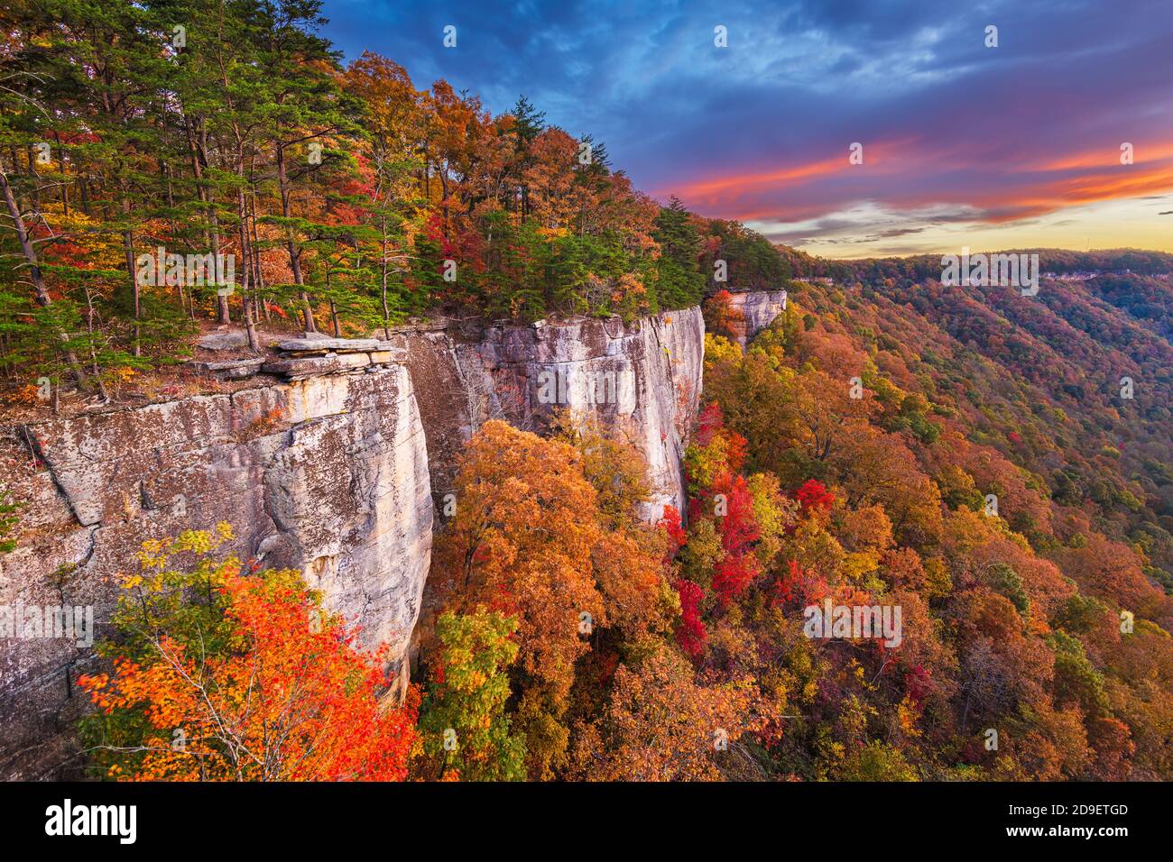 New River gorge, Virginie occidentale, États-Unis paysage d'automne à l'infini mur. Banque D'Images