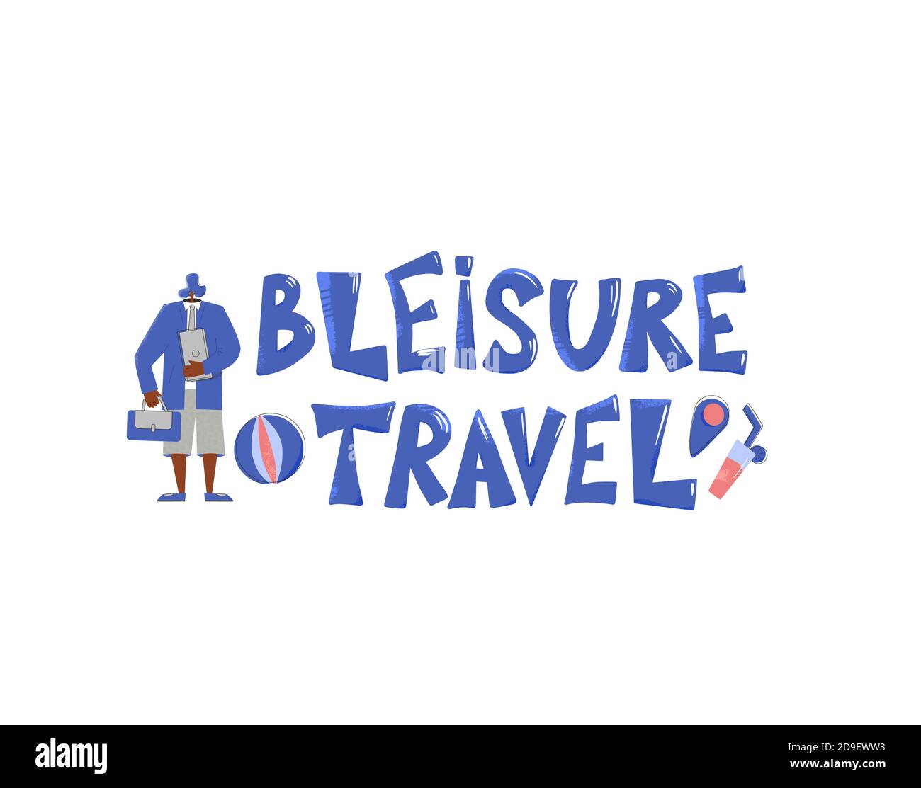 Embleme De Citation De Voyage Bleisure Combinaison De Voyages D Affaires Et De Temps De Loisirs Equilibre Entre Vie Professionnelle Et Vie Privee Illustration Vectorielle Plate Image Vectorielle Stock Alamy