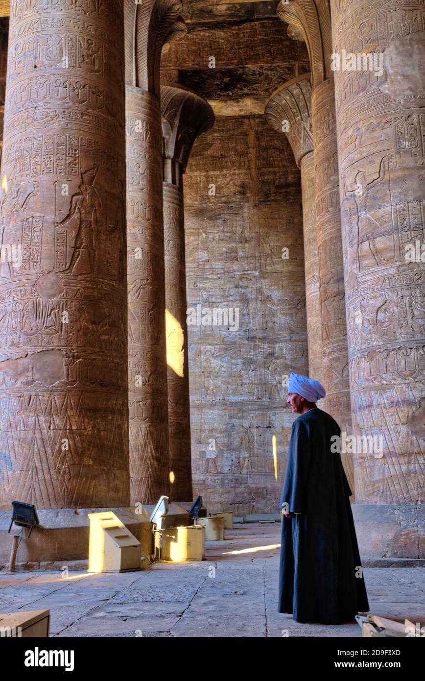 Après avoir traversé la piste grandiose, vous arrivez au vestibule beaucoup plus humain décoré de 12 colonnes recouvertes d'un motif floral élaboré Banque D'Images