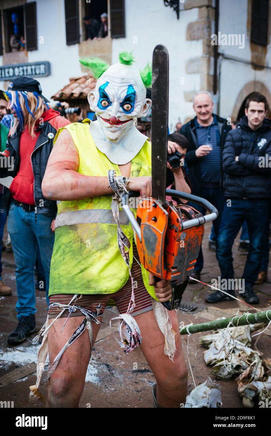 Personnages de Carnaval. Ituren - Zubieta. Navarre. Espagne. Europe Banque D'Images