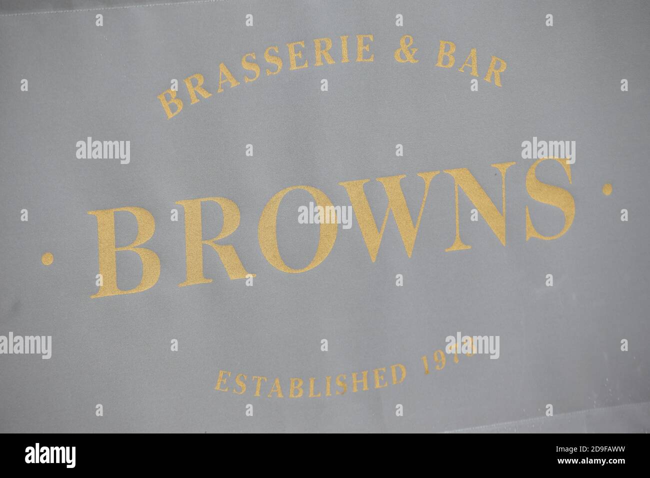 Panneau du restaurant Browns, Kingston upon Thames, Surrey Banque D'Images