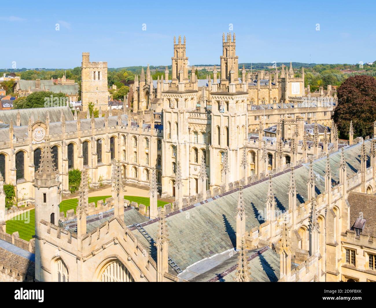 Vue aérienne de All Souls College Oxford Skyline Oxford Oxfordshire Angleterre Royaume-Uni GB Europe Banque D'Images