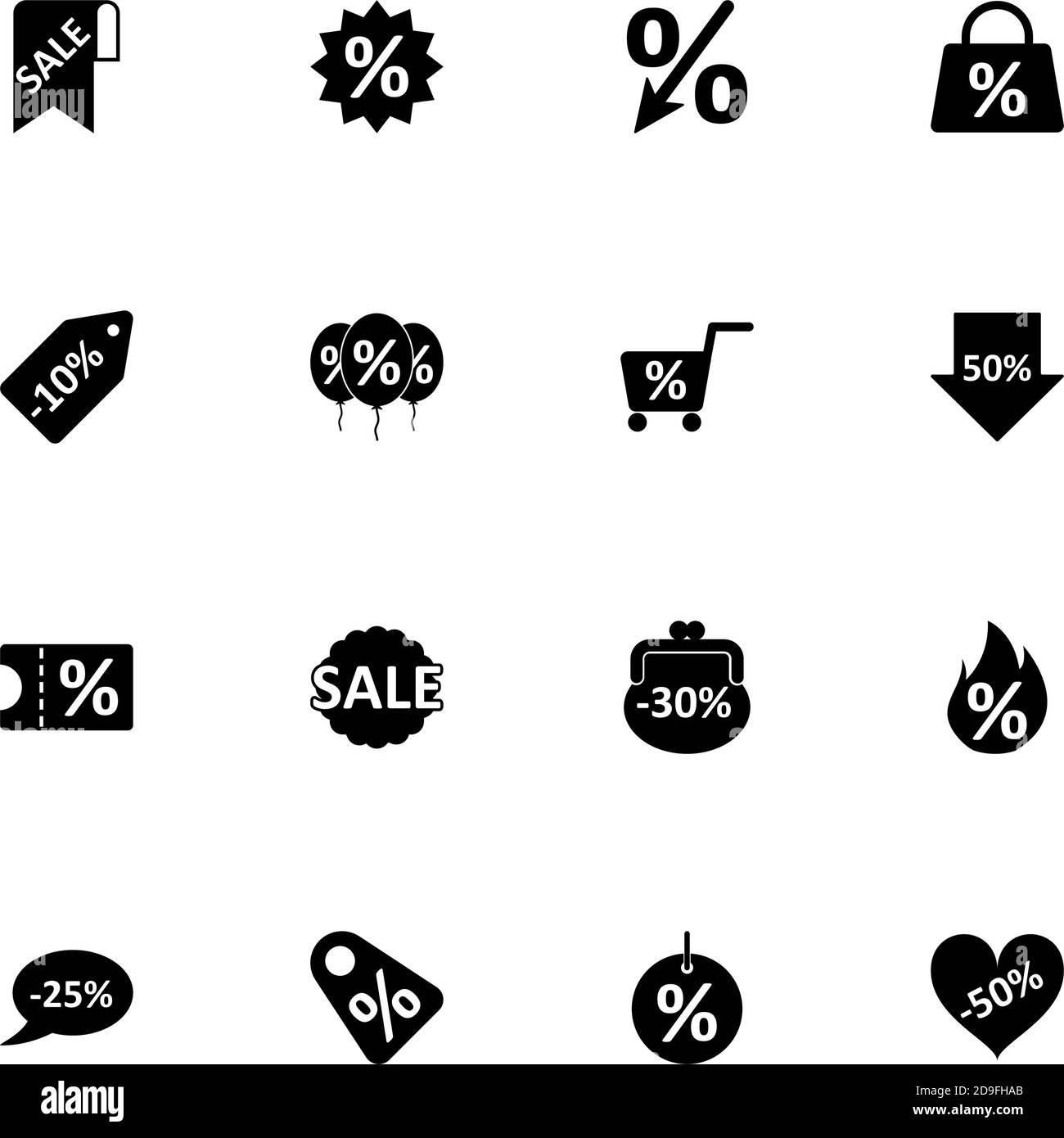 Icône étiquettes de remise - développer à n'importe quelle taille - changer à n'importe quelle couleur. Perfect Flat Vector contient des icônes telles que l'étiquette de vente, la publicité, le panier, les achats, les rp Illustration de Vecteur