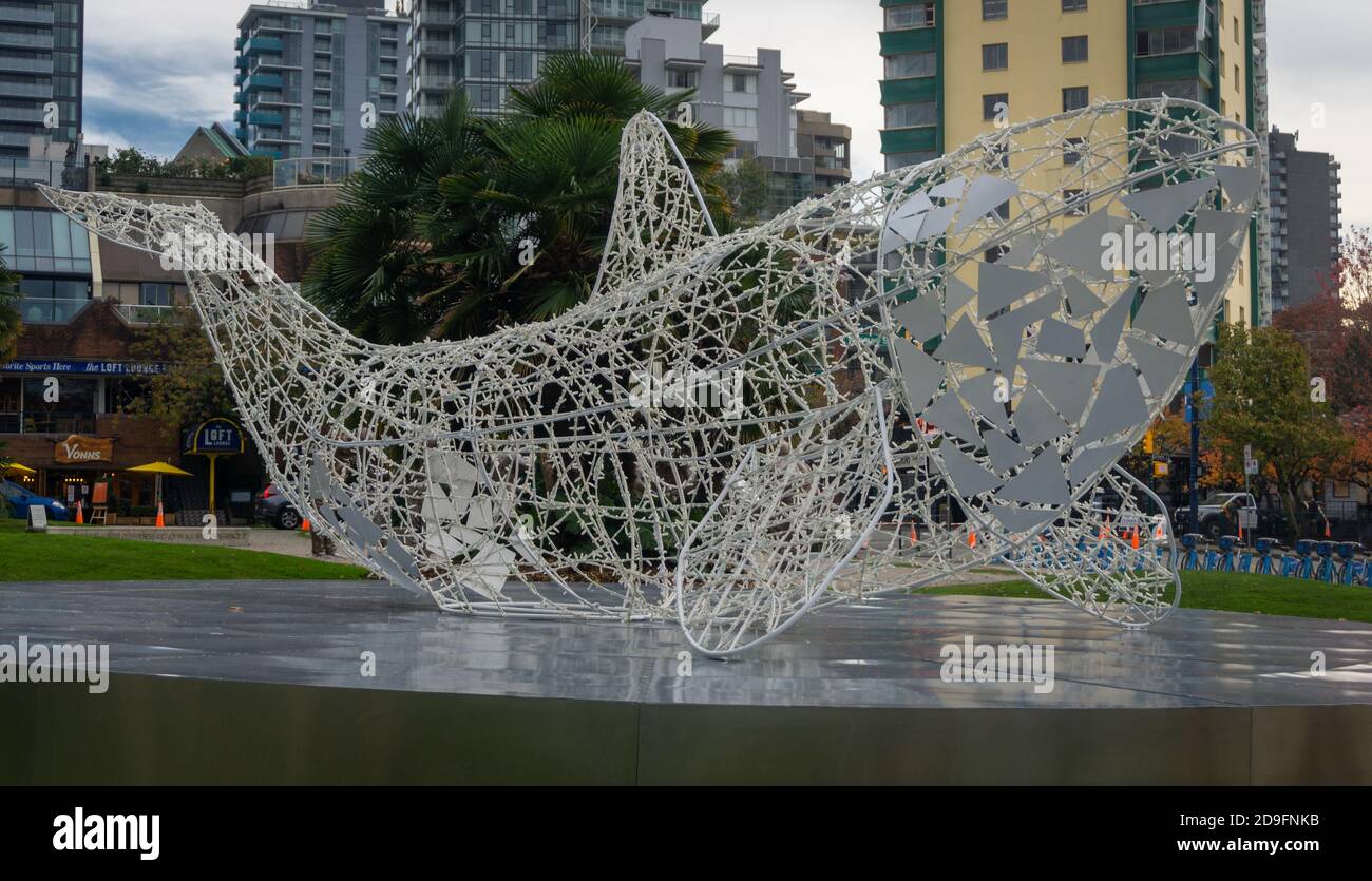 Sculpture de baleine Vancouver BC Banque D'Images