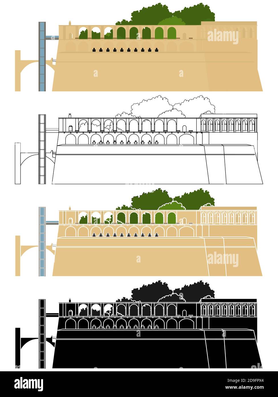 Upper Barrakka Gardens à la Valette Illustration de Vecteur