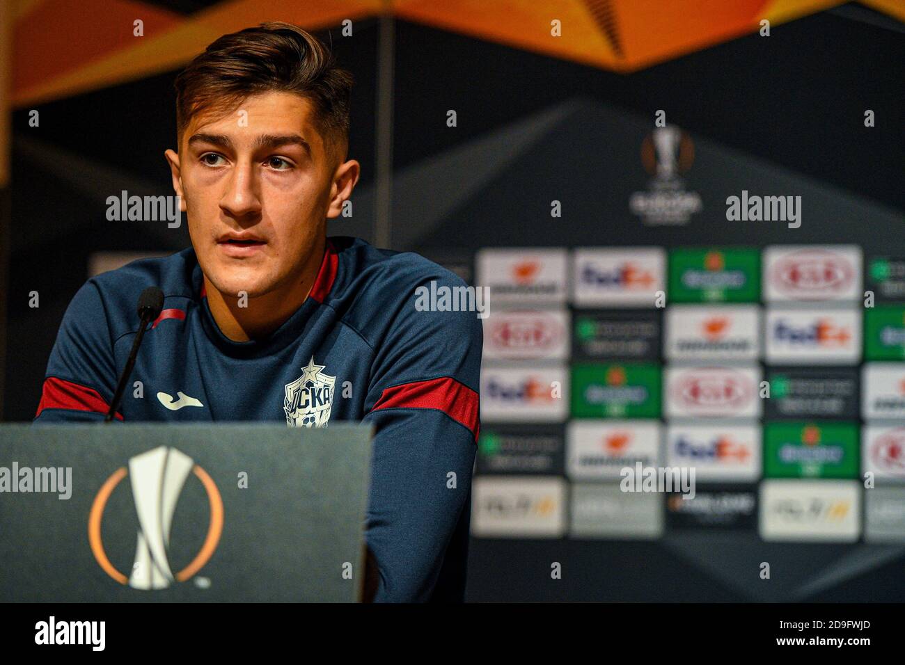 ROTTERDAM, PAYS-BAS - NOVEMBRE 05 : Konstantin Maradishvili de CSKA Moskou lors d'une conférence de presse avant le match de l'UEFA Europa League entre Feyenoord et CSKA Moscou le 22 octobre 2020 à Rotterdam, pays-Bas (photo de Yannick Verhoeven/Orange Pictures) Banque D'Images