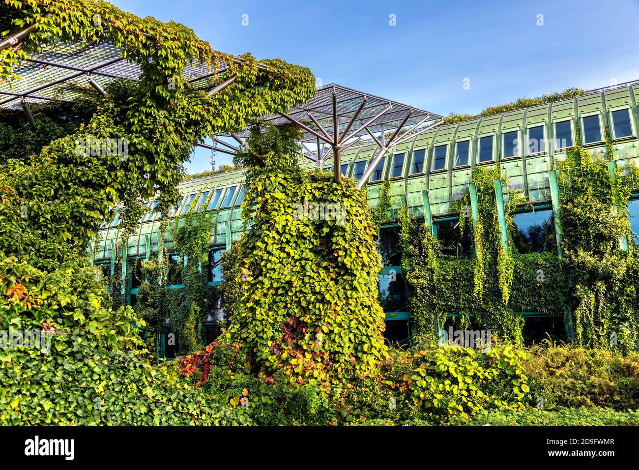 Bibliothèque de l'Université de Varsovie jardin sur le toit, Varsovie Pologne Banque D'Images