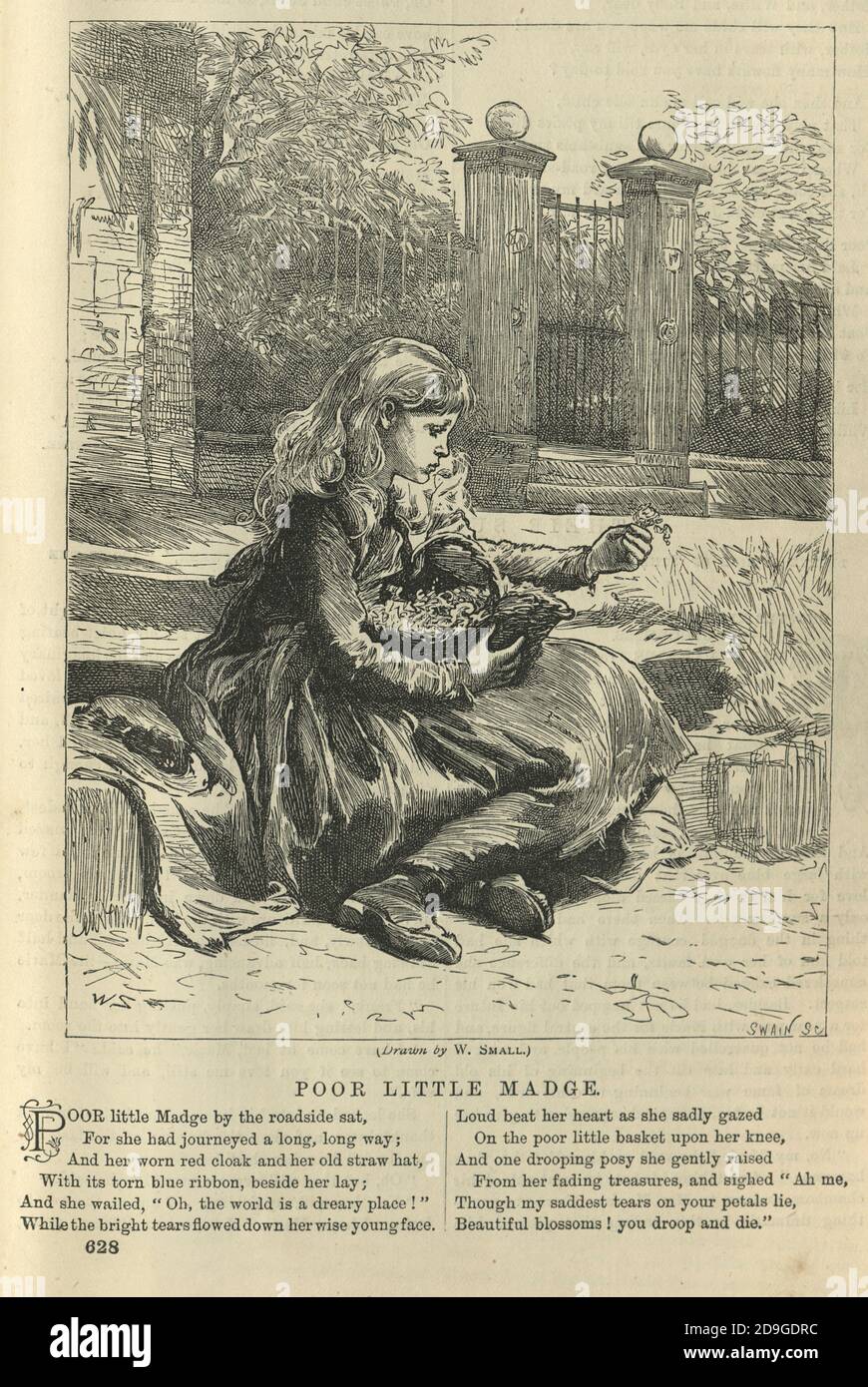 Poème victorien Poor Little Madge, 1870, 19e siècle Banque D'Images