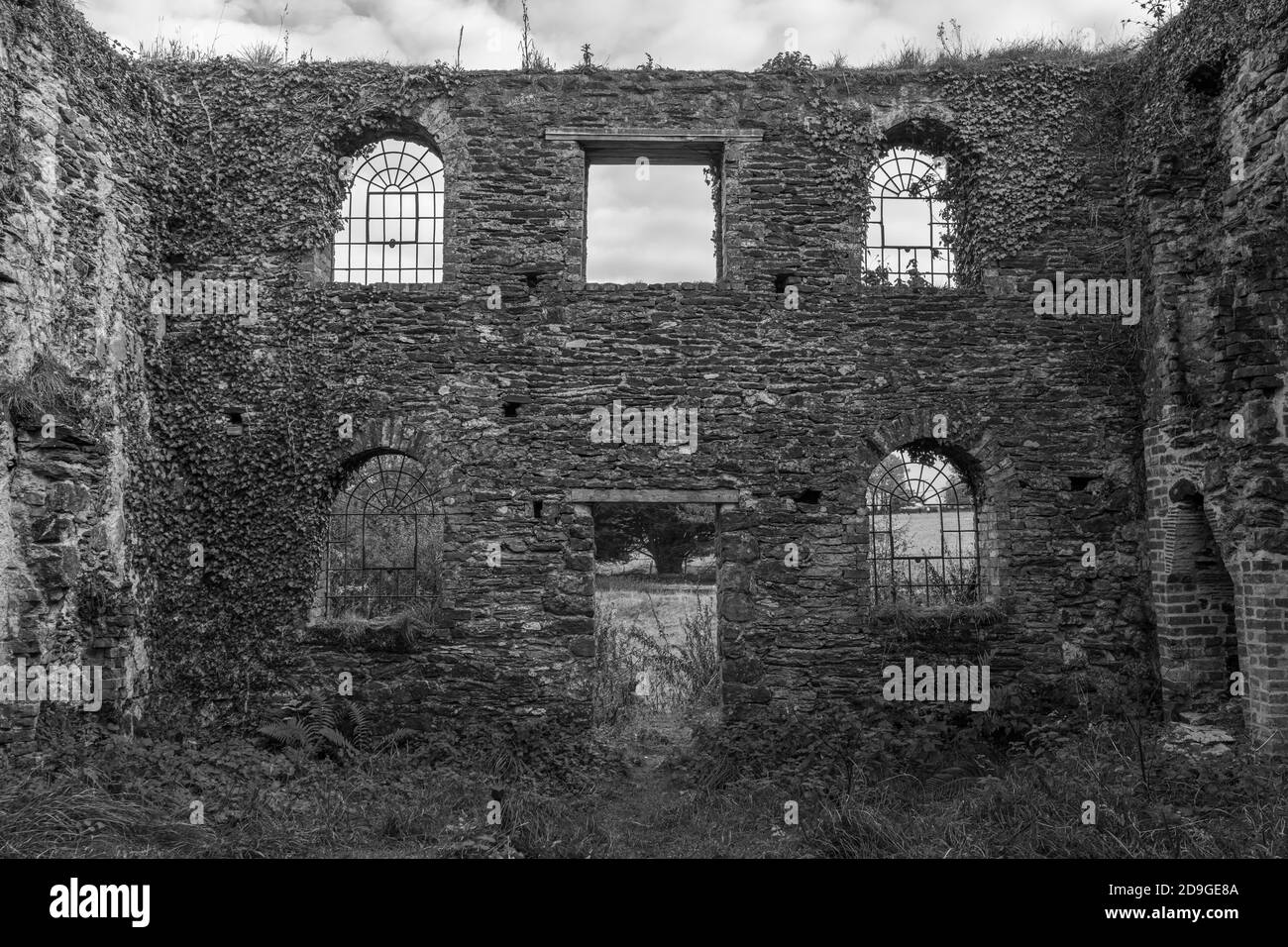 L'ancienne maison de bobinage abandonnée autrefois utilisée par le Brendon Collines compagnie de minerai de fer dans le parc national d'Exmoor Banque D'Images