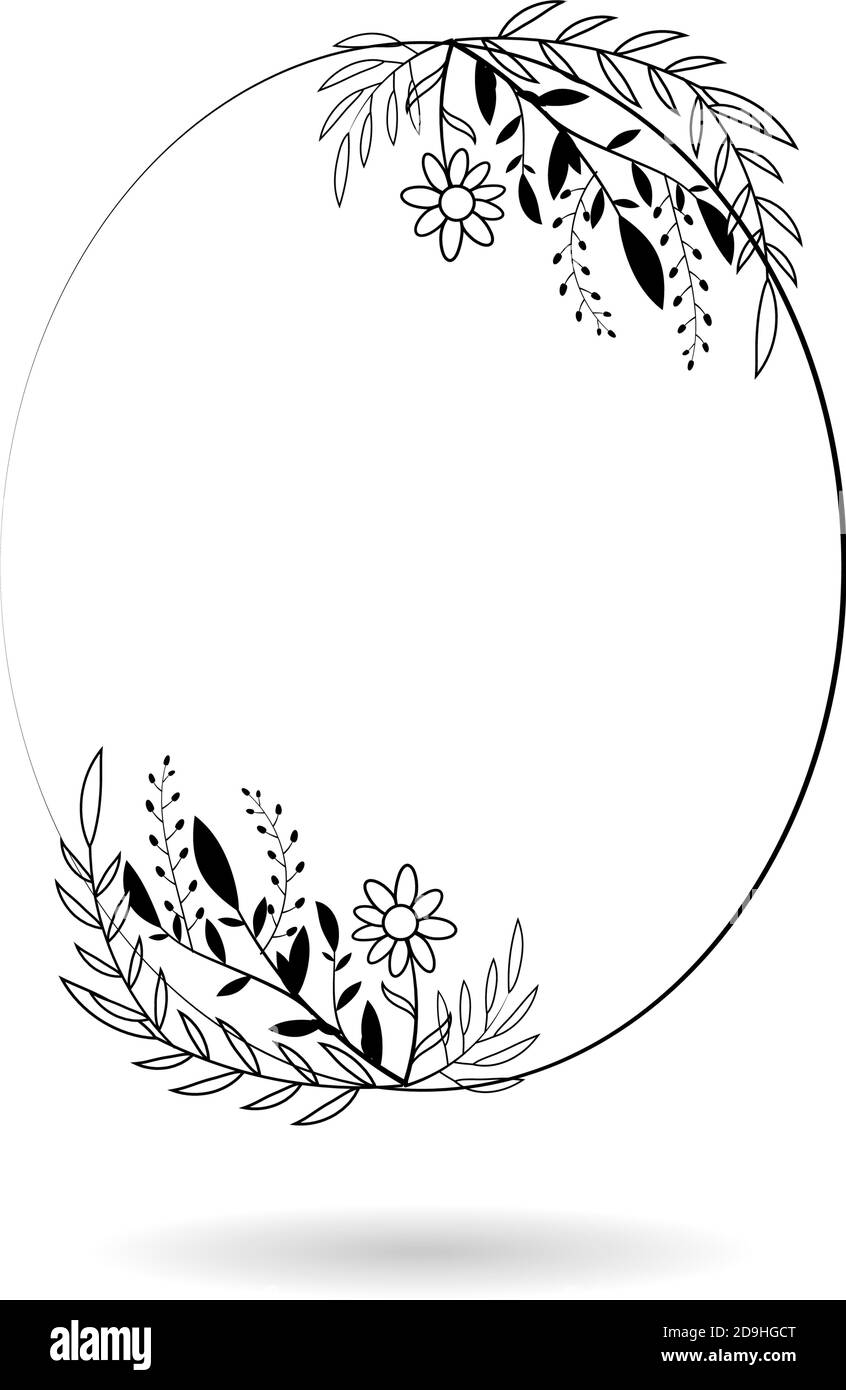 cadre à motif de vecteur botanique illustration ornement invitation initiale de mariage Illustration de Vecteur