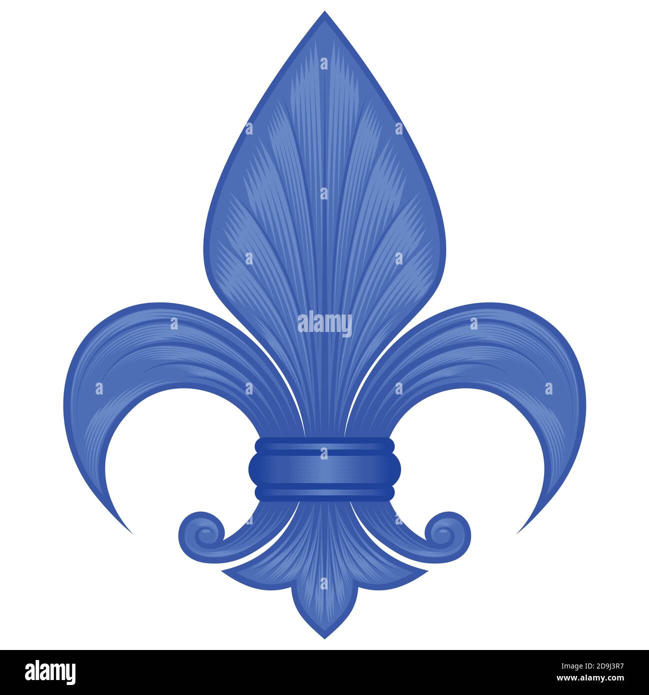 Dessin vectoriel de la fleur de lis, représentation de la fleur de lys, symbole utilisé dans l'héraldique médiévale. Tout sur fond blanc. Illustration de Vecteur