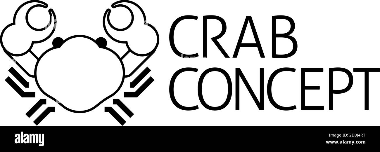 Concept d'icône d'étiquette de crabe Illustration de Vecteur