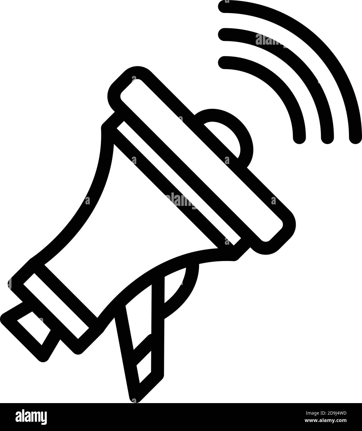 Icône d'agitation du mégaphone. Contour de l'icône du vecteur d'agitation du mégaphone pour la conception de la bande isolée sur fond blanc Illustration de Vecteur Icône d'agitation du mégaphone. Contour de l'icône du vecteur d'agitation du mégaphone pour la conception de la bande isolée sur fond blanc Illustration de Vecteur