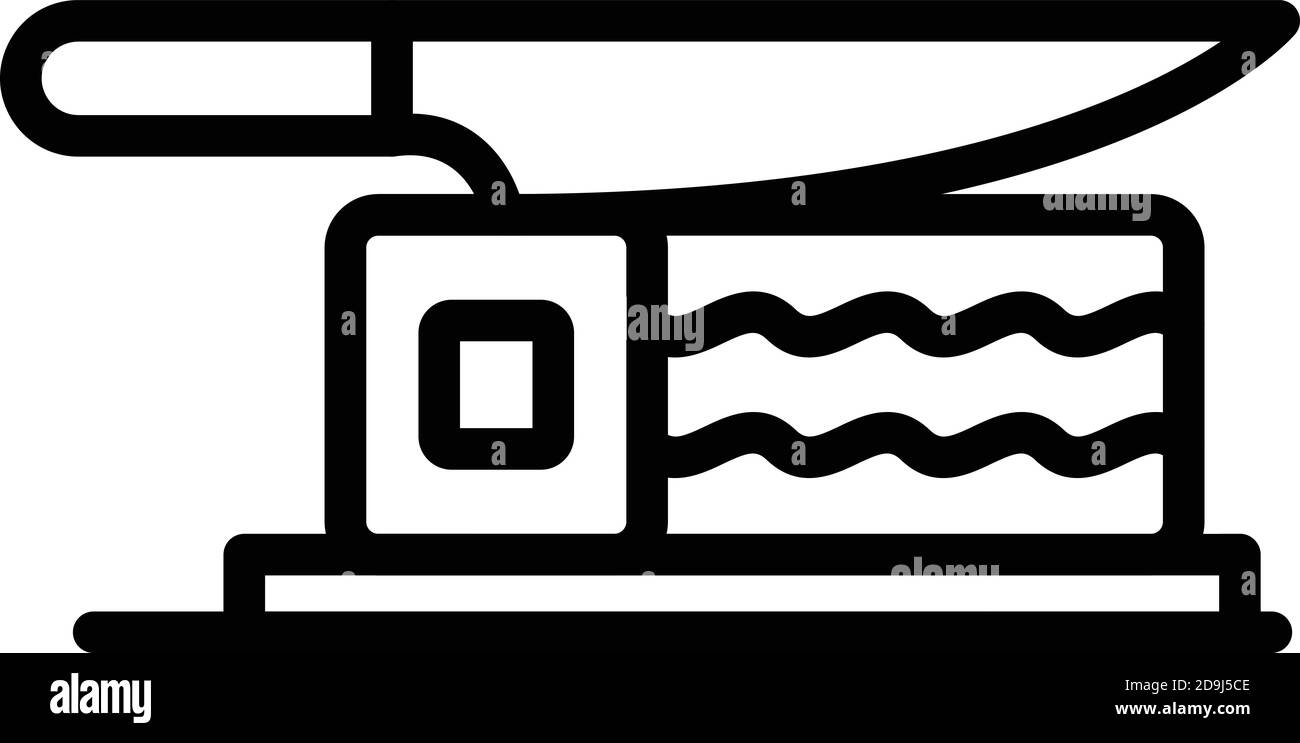 Icône sushi du couteau du restaurant. Outline restaurant couteau sushi Vector Icon pour la conception de sites Web isolé sur fond blanc Illustration de Vecteur