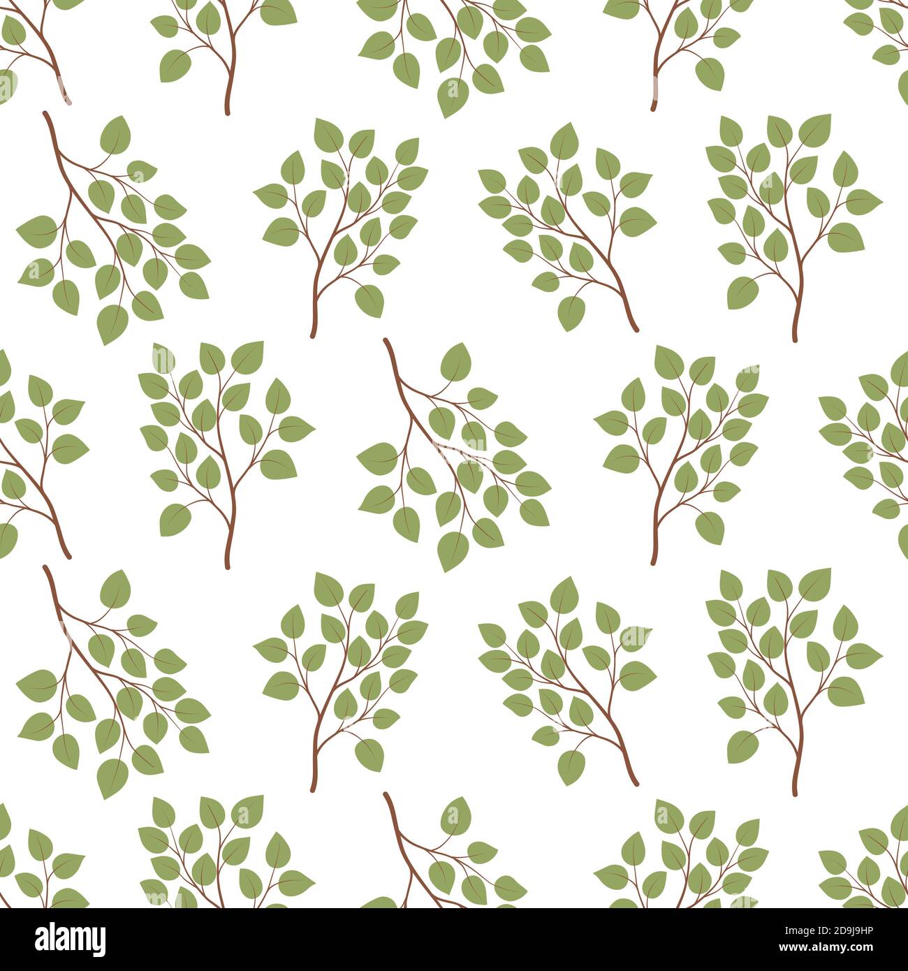 Motif sans couture à branches vertes. Motif fleuri tendance. Papier peint répétable. Texture vectorielle en boucle. Imprimé botanique. Nature, écologie. Répétez les feuilles. Illustration de Vecteur