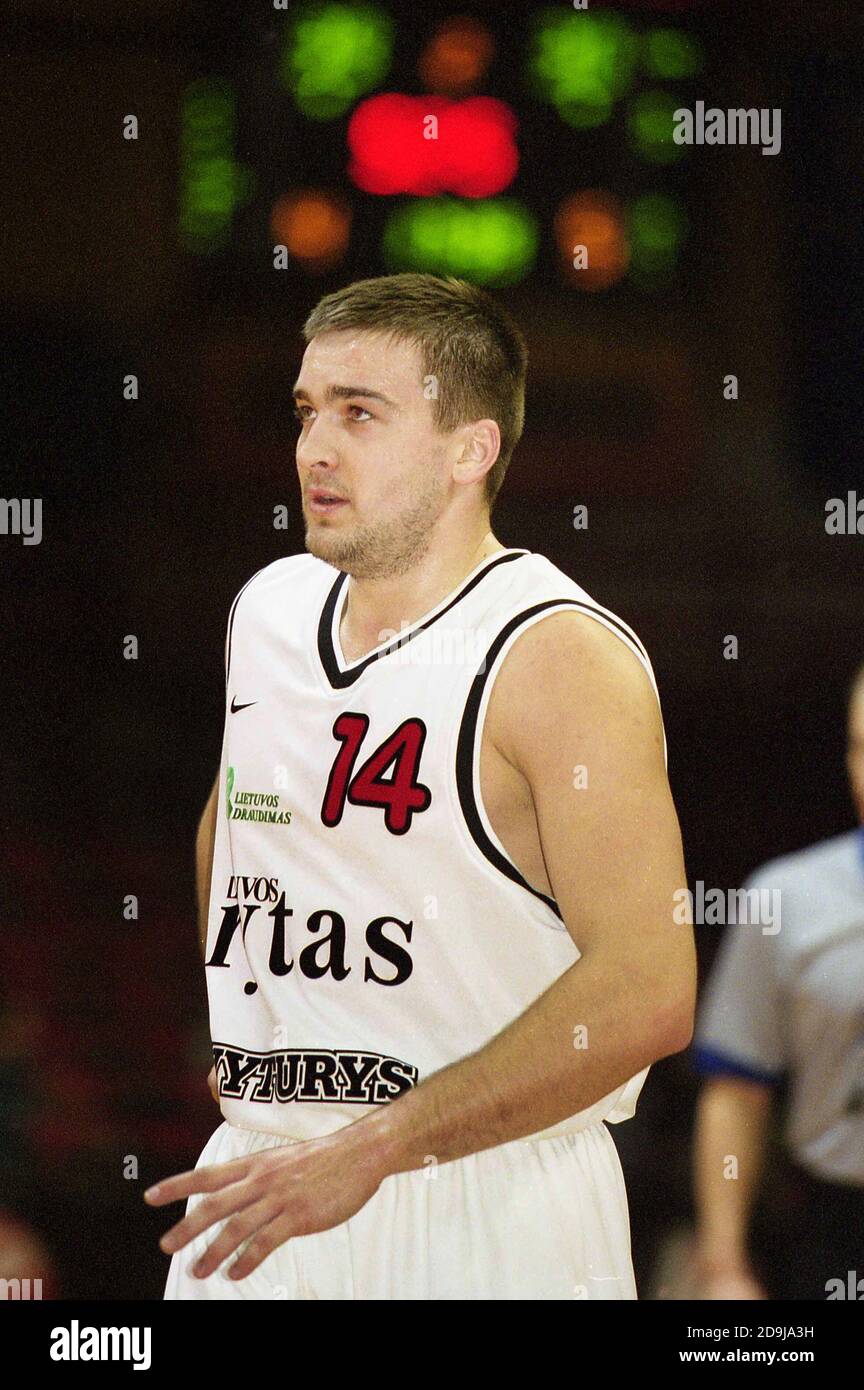 2001 12 08. Kestutis Marciulionis - joueur de basket-ball lituanien, Lietuvos rytas Vilnius a joué Banque D'Images