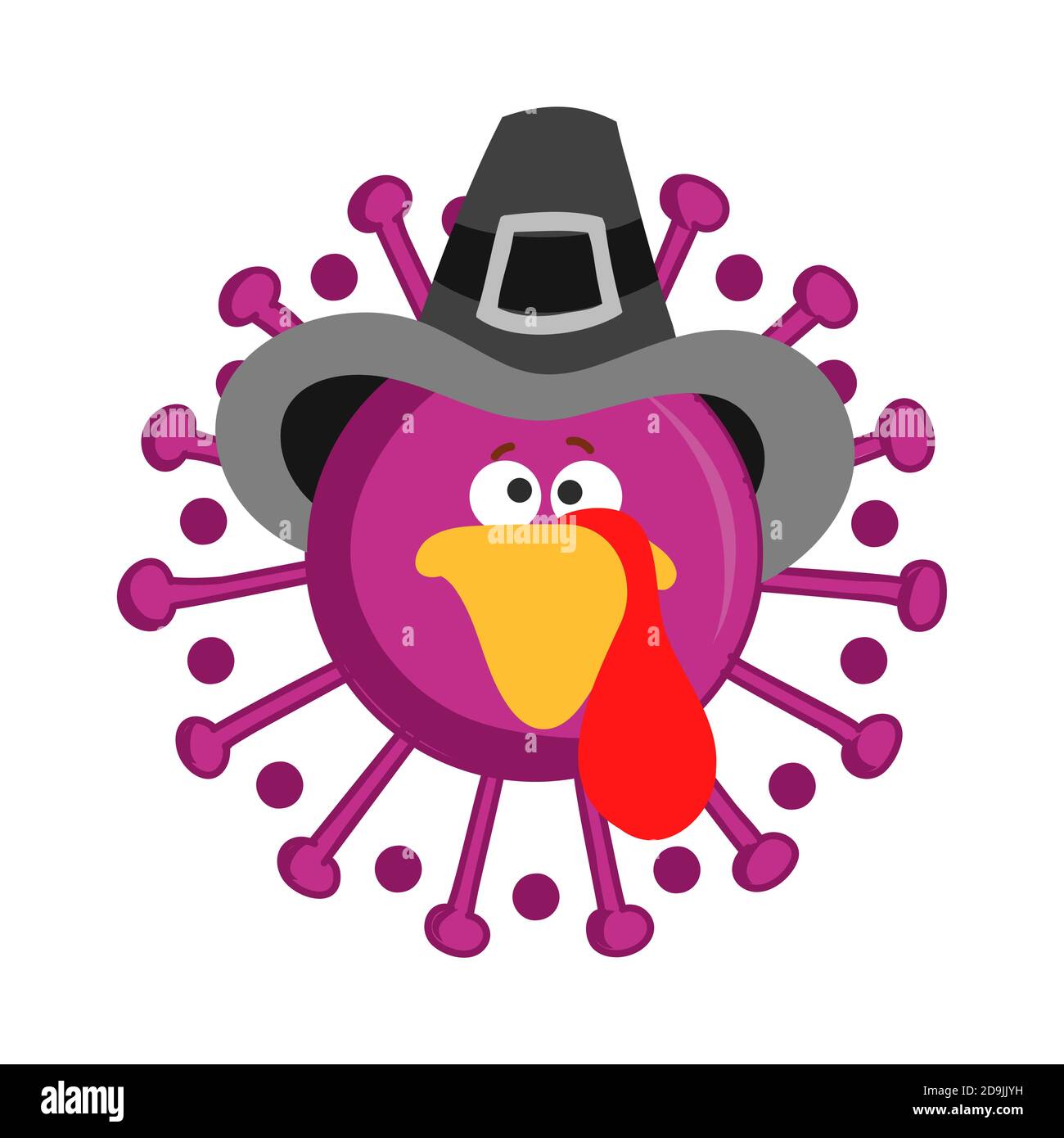Thanksgiving 2020 turquie face au coronavirus - illustration de conscience. Coronavirus (2019-nCoV) concept de temps d'auto-isolement. Souvenir Covid-19 Illustration de Vecteur