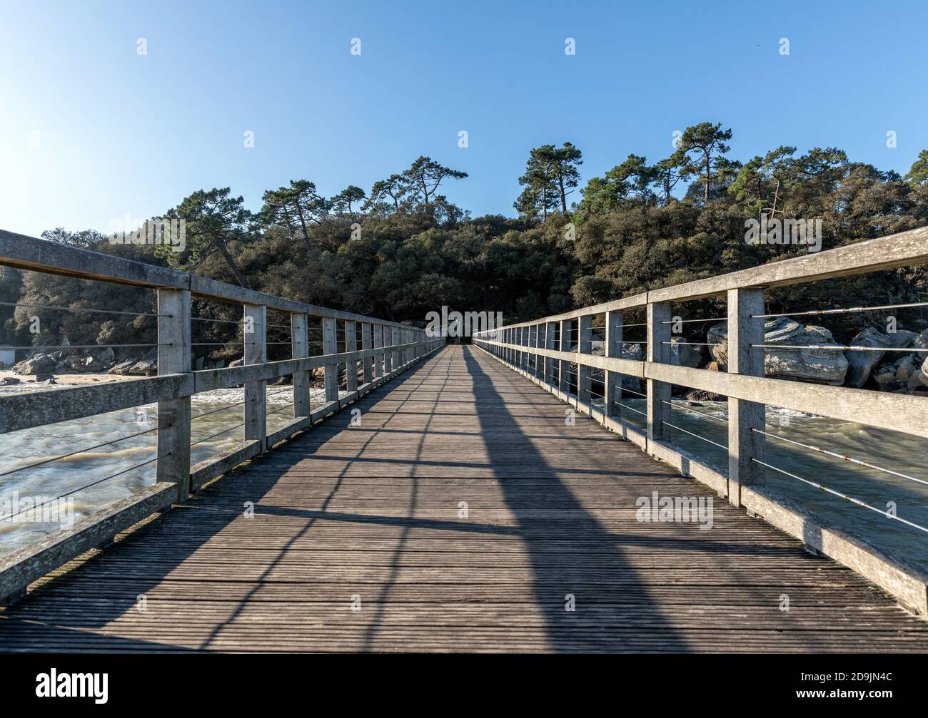 La jetée de la Plage des Dames sur l'île de Noirmoutier (Vendée, France) Banque D'Images