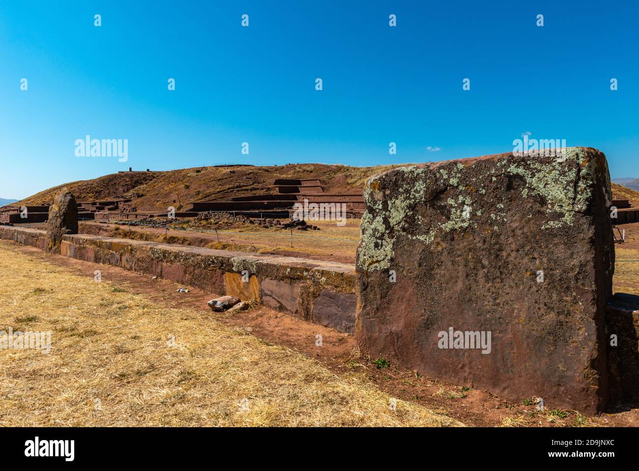 Site archéologique Tiwanaku ou Tiahuanaco, Patrimoine mondial de l'UNESCO, Altiplano, la Paz, Bolivie, Amérique latine Banque D'Images