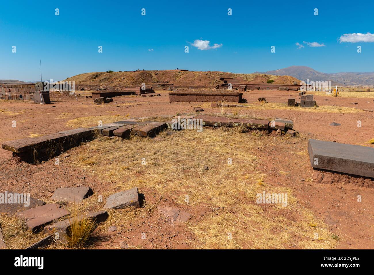 Cuartos materiales Kalasasya, site archéologique Tiwanaku ou Tiahuanaco, patrimoine mondial de l'UNESCO, Altiplano, la Paz, Bolivie, Amérique latine Banque D'Images