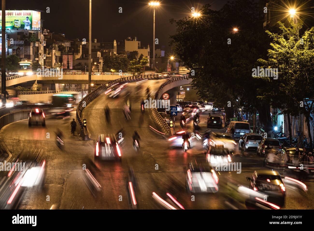 HUSH Hour Traffic à Hanoi, circulation dans la rue vietnamienne. Hanoï, Vietnam, Asie Banque D'Images