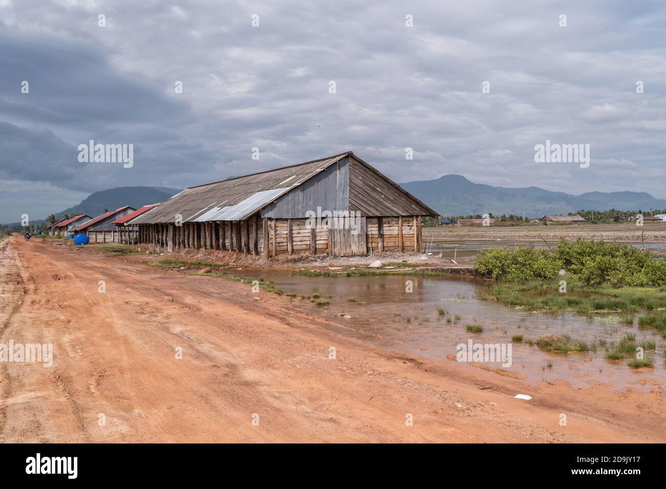 Champs de sel de Krong Kampot au Cambodge en Asie Banque D'Images