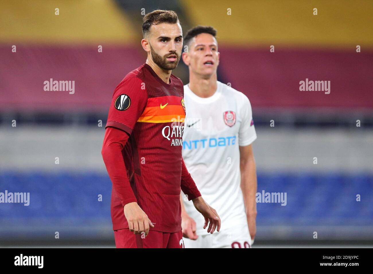 Rome, Italie. 05ème novembre 2020. Borja Mayoral de Roma réagit lors de l'UEFA Europa League, Group Stage, Group A match de football entre AS Roma et CFR Cluj le 5 novembre 2020 au Stadio Olimpico à Rome, Italie - photo Federico Proietti/DPPI/LM crédit: Paola Benini/Alamy Live News Banque D'Images