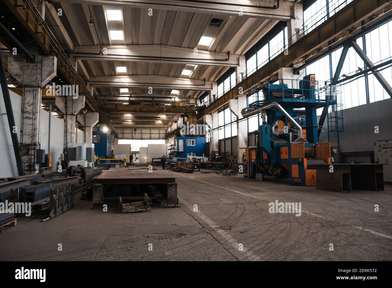 Gros plan d'une presse industrielle dans une usine Banque D'Images