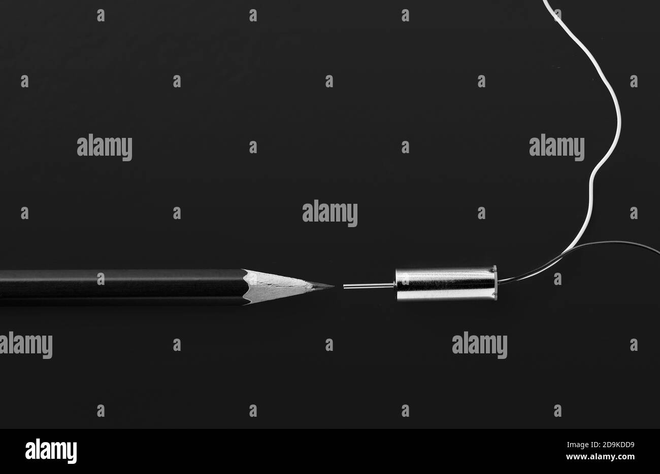 Moteur électrique miniature. Entraînement de jouets, modélisation d'aéronefs. Banque D'Images
