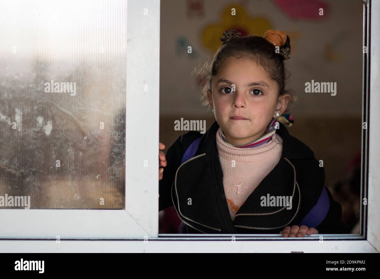 Les élèves d'une école primaire à Rafah, dans le sud de la bande de Gaza, à la frontière avec l'Égypte Banque D'Images