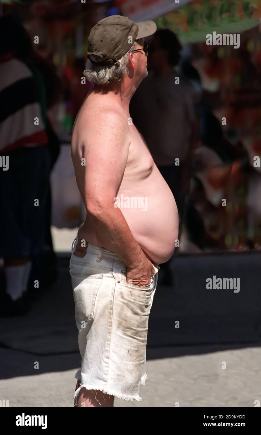 Gras obèses gros poids lourd mâle Banque D'Images