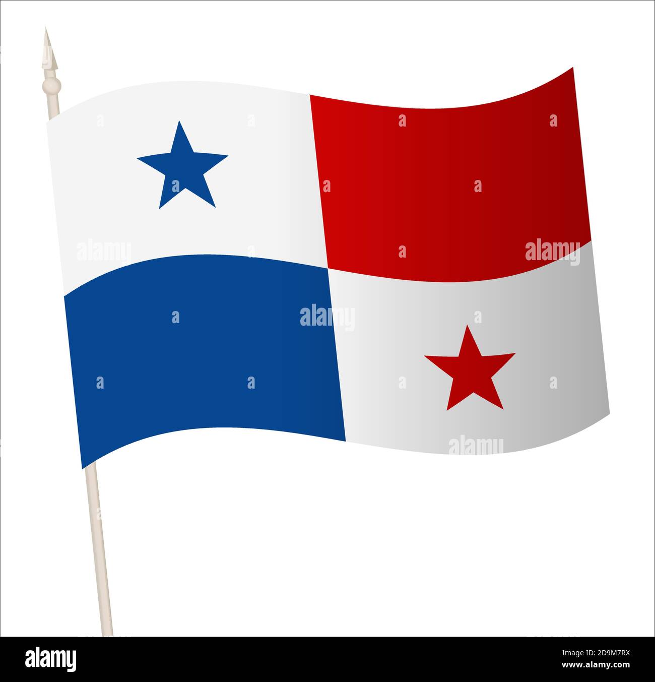 Moscou, Russie - 29 AVRIL 2019. Drapeau d'ondulation de vecteur sur un mât. Le drapeau national du Panama. Illustration de Vecteur