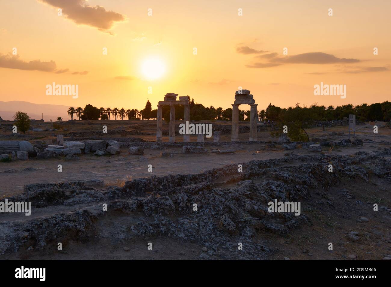 Ruines de la ville romaine de Hiérapolis près de Pamukkale, Turquie Banque D'Images