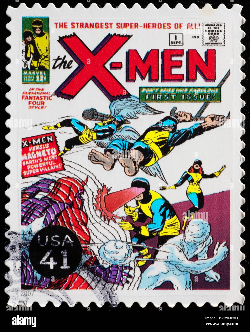 Couverture du magazine X-MEN sur le timbre américain Banque D'Images